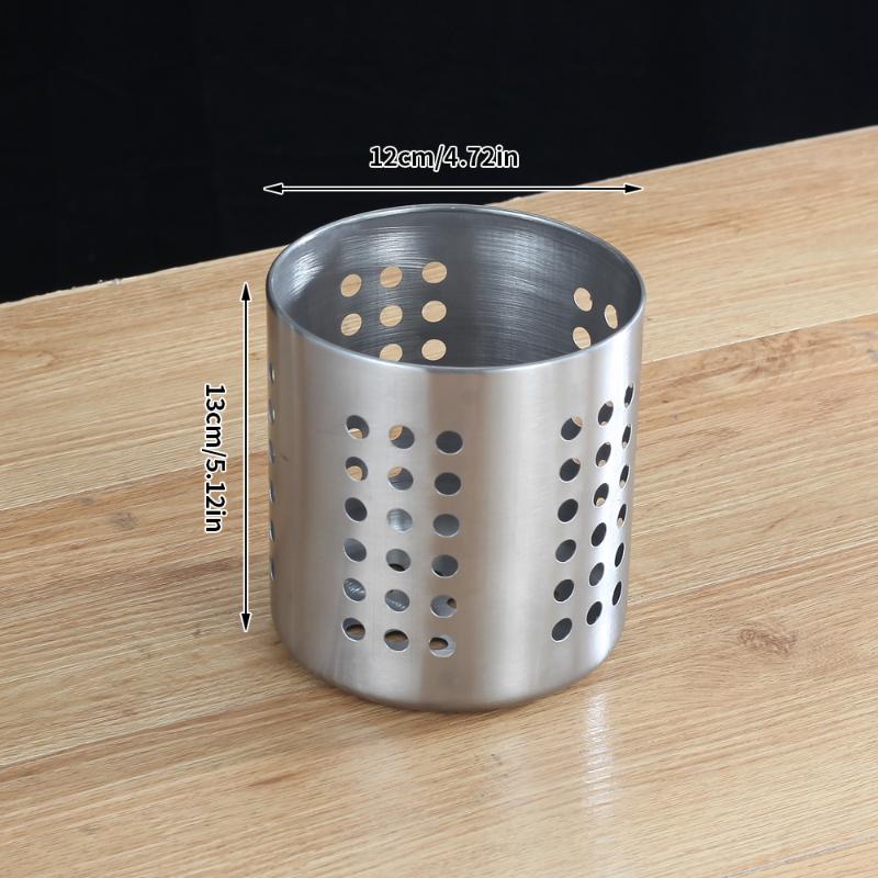 1/2 Piece Stainless Steel Cylindrical Chopstick Cutlery Storage Box Suitable For Home Kitchens, Restaurants, And Dormitories