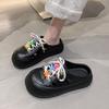 Soft bottom stepping on shit feeling wearing beach cool slippers women's 2025 summer new fashion versatile hole shoes thick sole