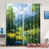 2pcs   2D FLAT PRINTING Curtains (Without Rod) Sunny Bloomfield Chic Chic Curtain Versatile Fabric Curtains Decorations Use for