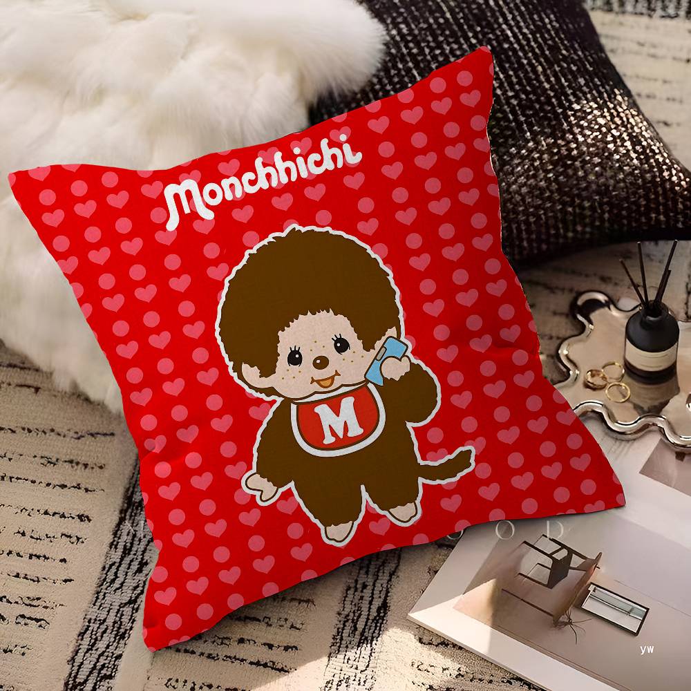Anime M-Monchhichi Personalizovaný povlak na polštář Dětský pokoj Divoká párty Dekorace Povlak na polštář Dětské narozeniny Sprchový dárek