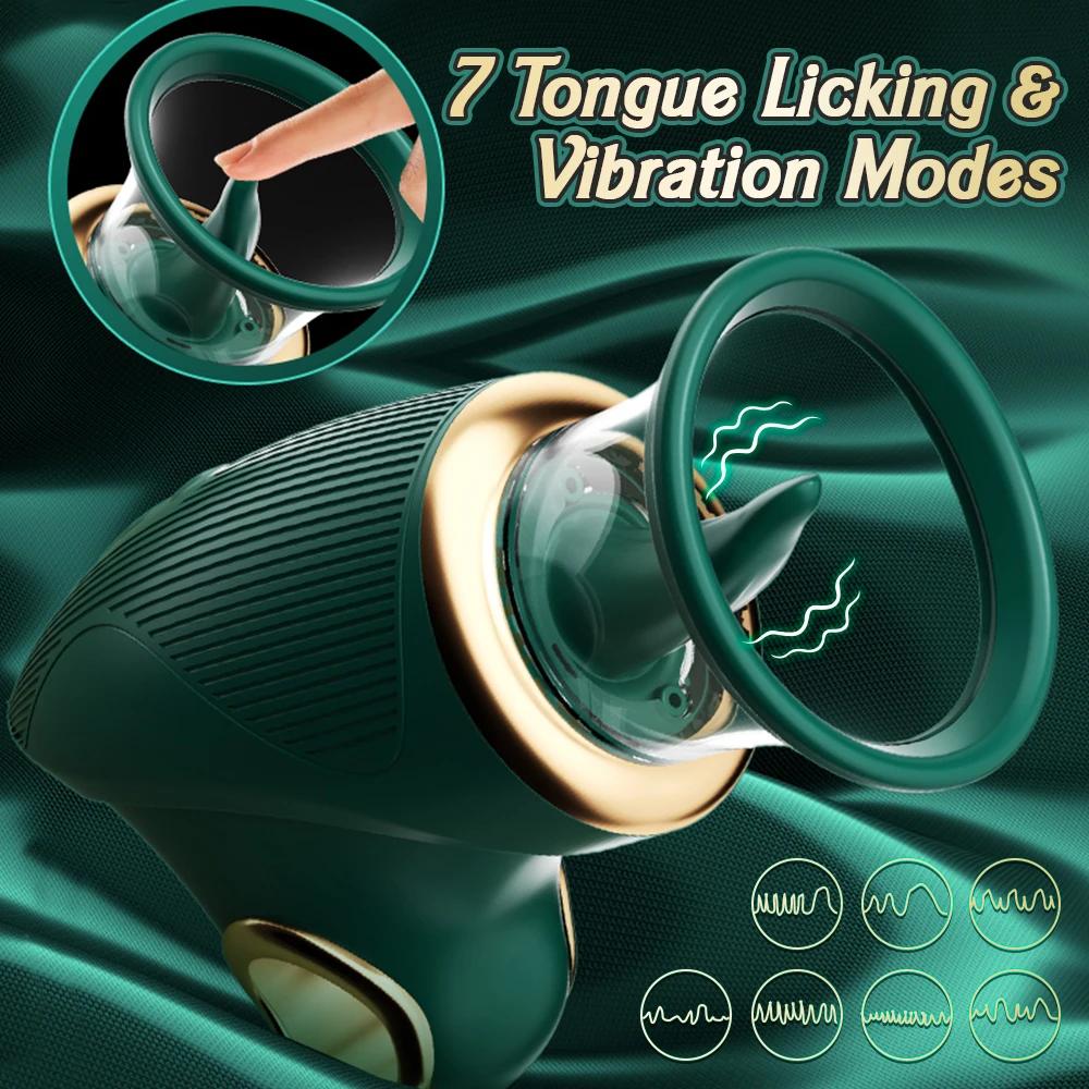 Kitoris-Stimulator mit Saug- und Leckvibration für Frauen G-Punkt-Brustwarzen-Massagegerät Zungenleck-Schwingvibrator Sexspielzeug für Erwachsene
