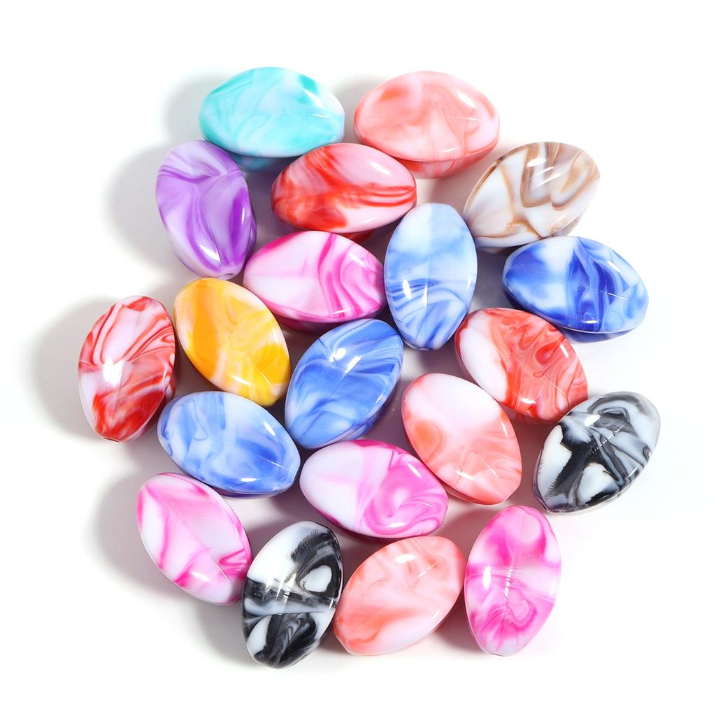 20-30pcs Colored Ink Painting Spacer Beads Heart Oval Irregular Shape Resin Beads For DIY Handmade Bracelet Keychain accessories
