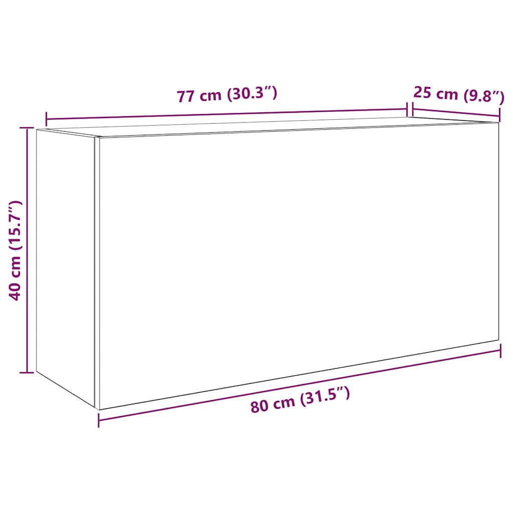Wandhängender Badezimmerschrank, Klappregal Zur Aufbewahrung Im Flur, Dekorativer Wandschrank Zur Aufbewahrung Im Wohnzimmer, 80 X 25 X 40 Cm