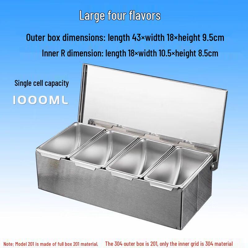 Stainless Steel Flip-Lid Seasoning Box