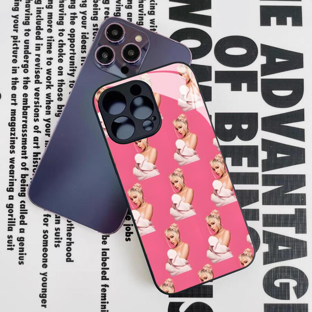 

Doja Cat Phone Case for Iphone 17 16 15 14 12 11 13 Pro Max Mini X Air Puls Black Glass Cover iPhone 16 Plus