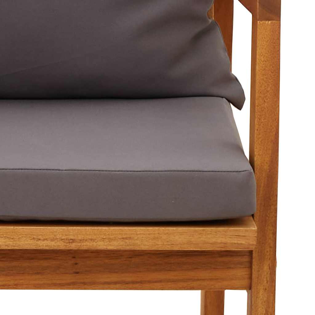 Garden Chair with Cushions 2 Pieces Oil Natural Finish 65 X 59.5 X 72 Cm