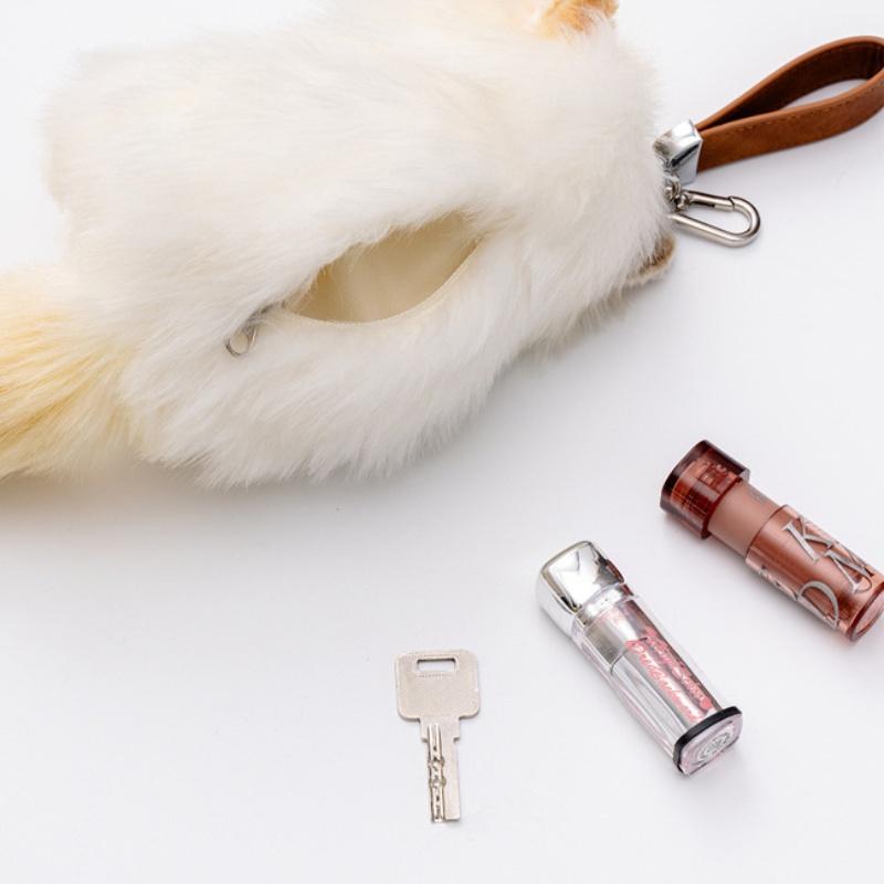 Cute Plush Cat Doll Pendant Keychain Girl Backpack Doll Pendant Simulated Animal Stuffed Toy Couple Bag Hanging Decorative Gift