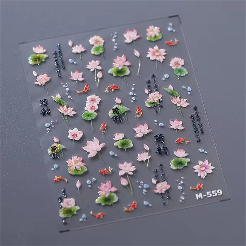 1PCS French Jelly Nail Stickers Dreamy Bubble Meteor Butterfly Star Moon Self Adhesive Stickers For Nail DIY Nail Art Decoration