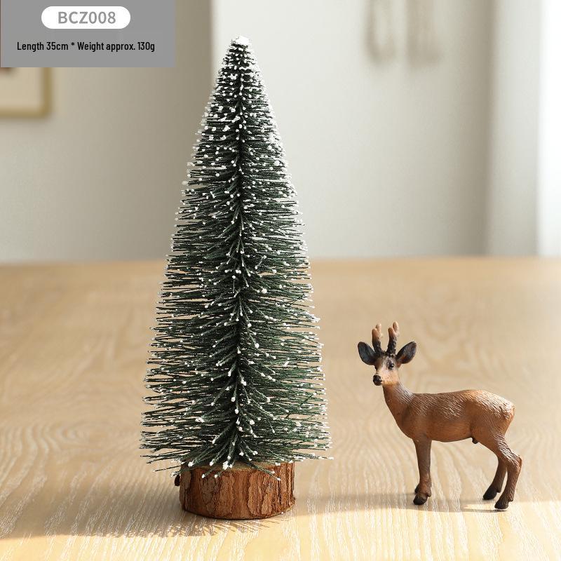 Snow-Flocked Mini Christmas Pagoda Tree Decoration for Desktop or Window