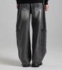 Beoteunseoul Out-Pocket Curved Volume Denim Pants (Dark Gray)