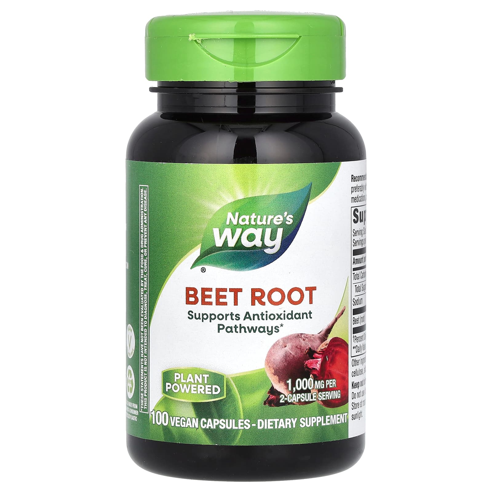 

Nature S Way, Beet Root, 1,000Mg, 100 Veggie Caps (500Mg per Capsule)