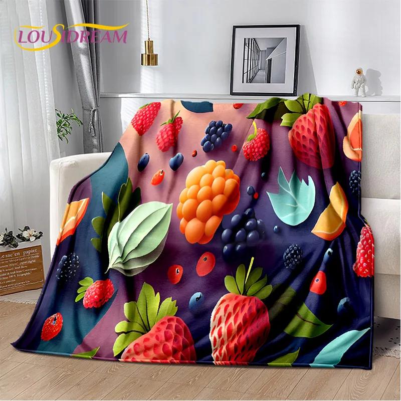 Cartoon Cute Fruit 3D Printing Blanket,Soft Throw Blanket for Home Bedroom Bed Sofa Picnic Travel Office Rest Cover Blanket Kids