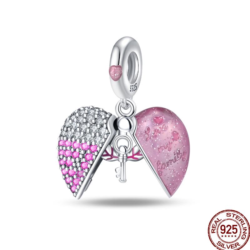 Copper Pink Puppy Flower Bird Pink Charm Beads Suitable For 3Mm Original Bracelet Diy Jewelry Gift