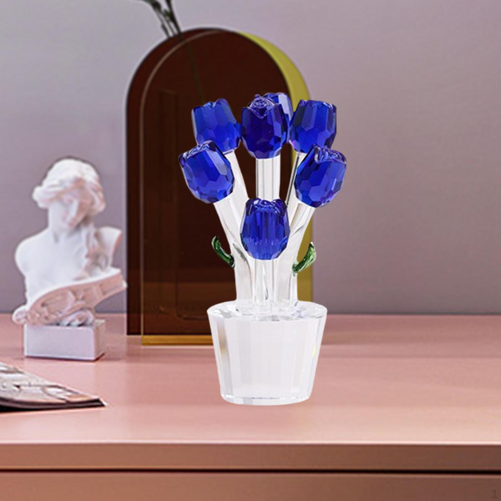 

Стеклянная роза статуэтка цветок орнамент искусство 3D фен-шуй украшение дома букеты роз