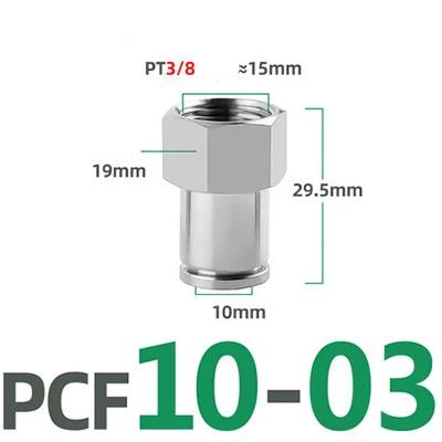 PCF Pneumatic Connector 304 Stainless Steel 1/8” 1/4” 3/8” 1/2” BSP Internal Thread Pneumatic Quick Connector Hose Air Tube
