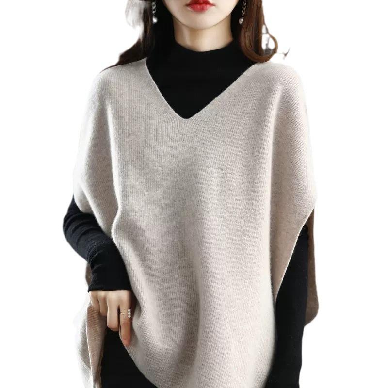 Women's Loose Knitted Layered Sweater Vest for Early Spring To Winter