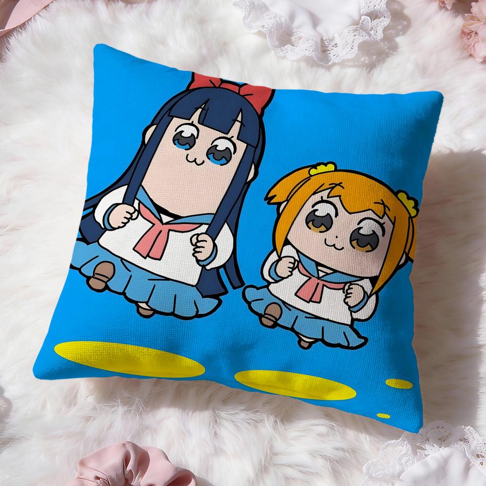 Cute Anime Pop Team Epic Cushion Cover Premium Comfort Reversible Pillow Cove -Two in One Design for Any Room & Car Interior
