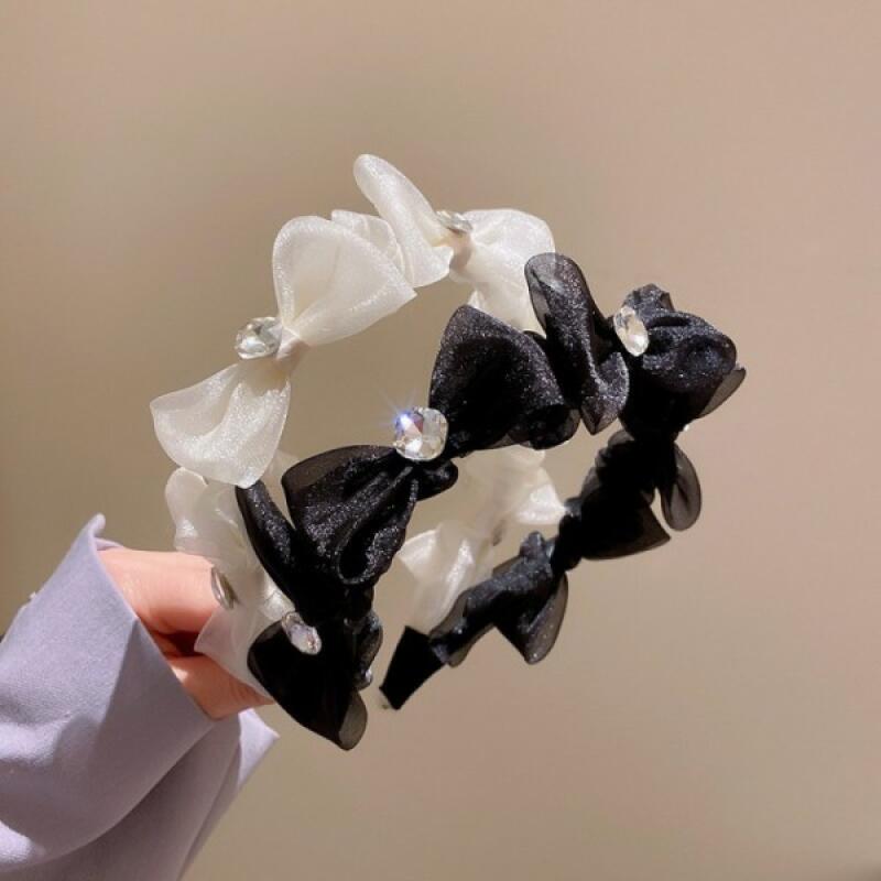 Ribbon Cubic King Ribbon Chiffon Headband Hairband white