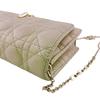 Christian Dior Logo Leather Lady Dior Wallet Chain Beige Leather Used
