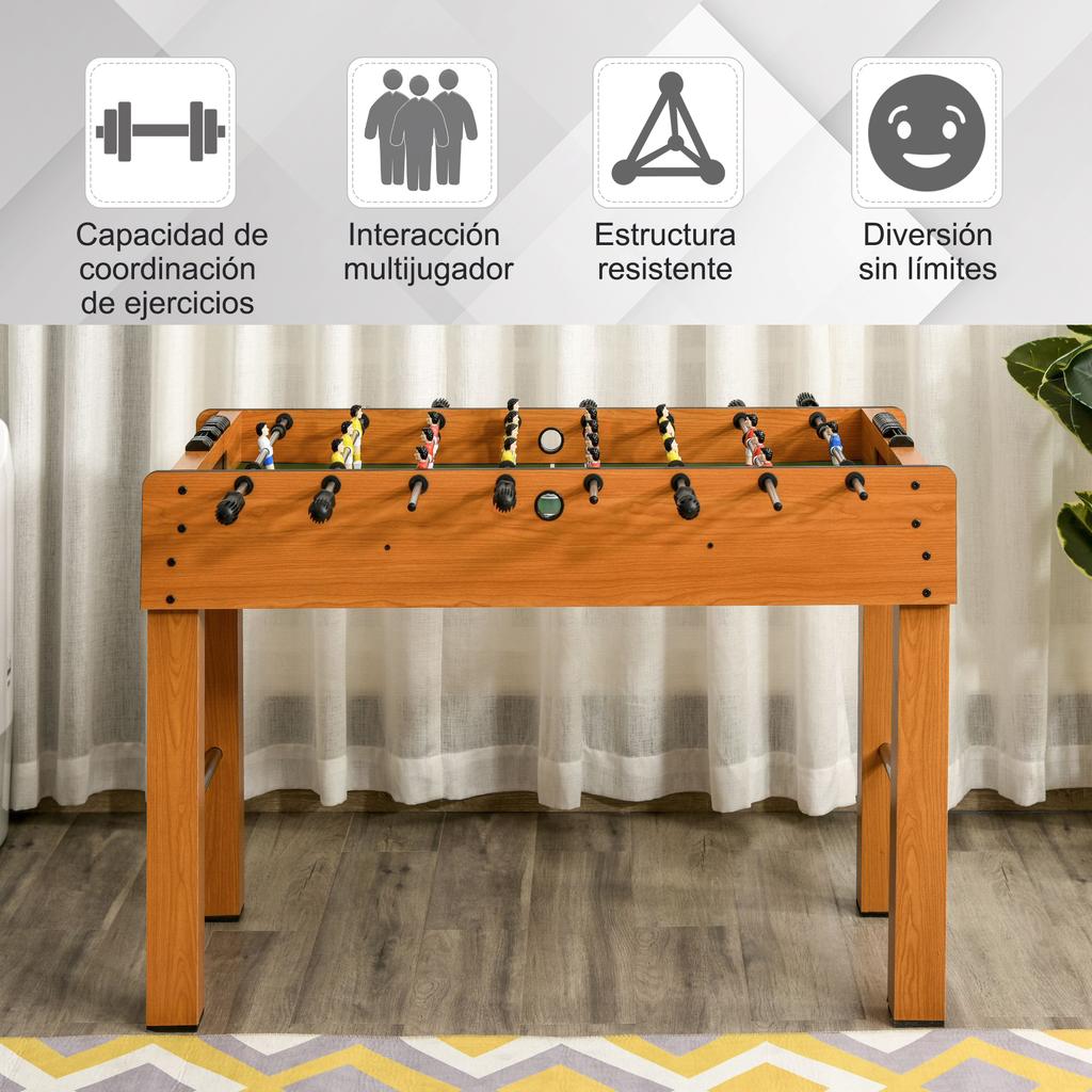 Professional Wooden Foosball Table for Children and Adults Foosball Table with 8 Bars and 2 Balls for Home or Game Rooms Easy To Assemble Natural