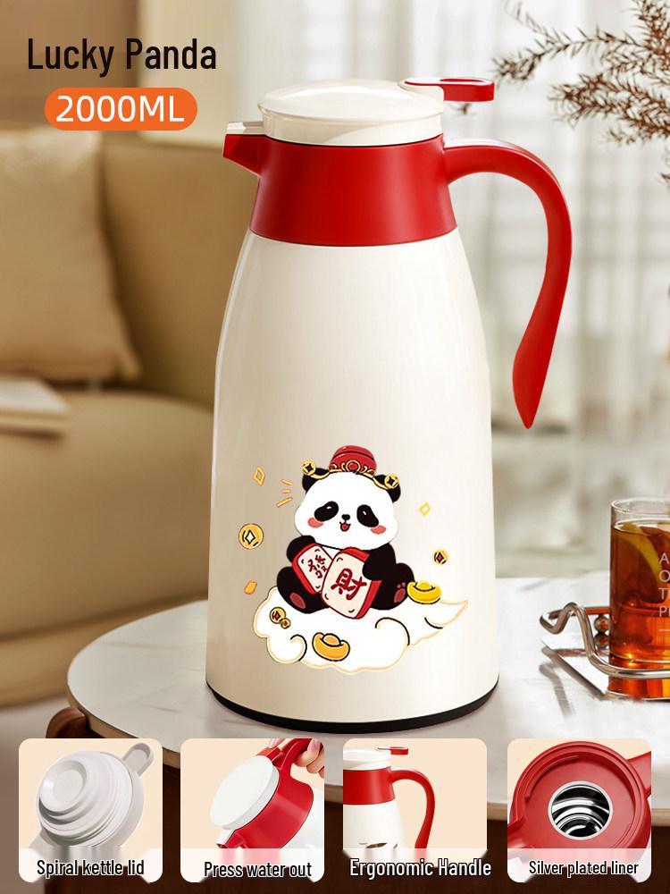 Large Capacity Insulated Thermos Flask with Glass Liner, 7-Hour Heat Preservation, Boiling Water Warming Pot, Hot Water Bottle for Home Use.