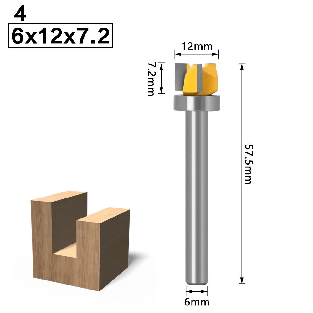 Straight Tooth 6mm Shank Woodworking Tool Milling Cutter Router Bits Slotting Cutter Drill Bit