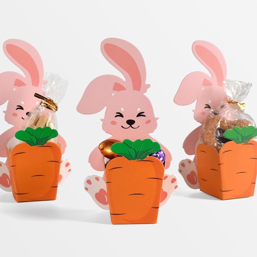 Paper Box Food Packaging Case Rabbit Hug Carrot Design Cookie Box Easter Candy Box  Gift Giving