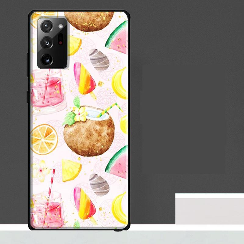 Summer Fruit Coconut Case For Samsung Galaxy S25 Ultra S21 S22 S23 S24 Ultra S9 S10 S20 Plus S25 FE Phone Cover