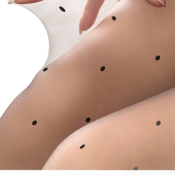 Polka Dot Anti-Snag Non-Slip Pantyhose - High Transparency Black Stockings for Women