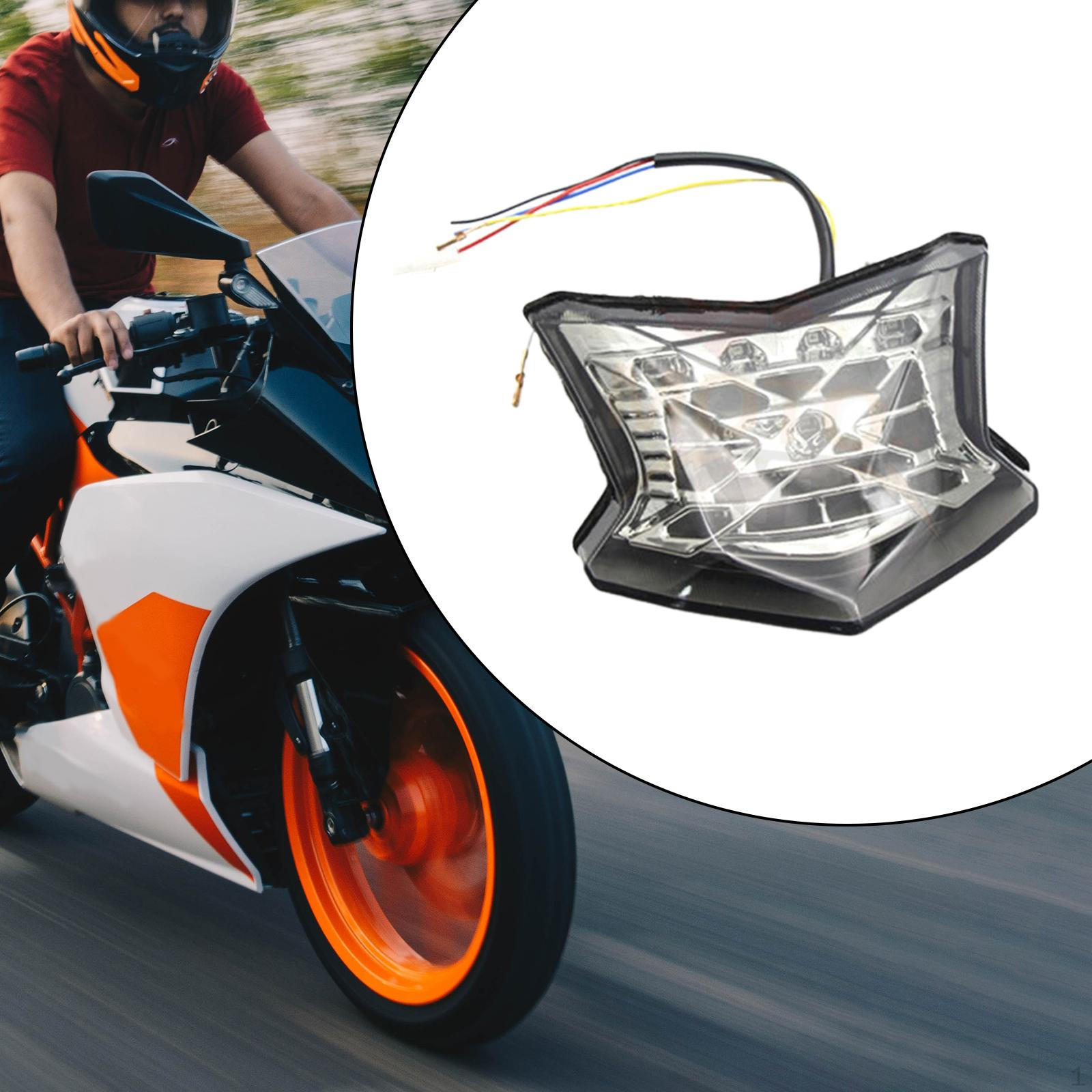 

Motorcycle Taillight Brake Turn Signal Light Assembly Sturdy Rear Repair Parts, Motorbike white shell