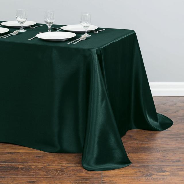Rectangle Satin Tablecloth Table Cloth Overlays Wedding Christmas Baby Shower Birthday Events Banquet Decor Home Dining Table