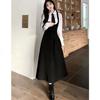 Herfst Preppy Stijl 3-delige Jurk Set Dames Casual Eenvoudig Overhemd + Stropdas + Elegante Mouwloze Jurk met Bandjes Koreaanse Mode Jurk Kostuum