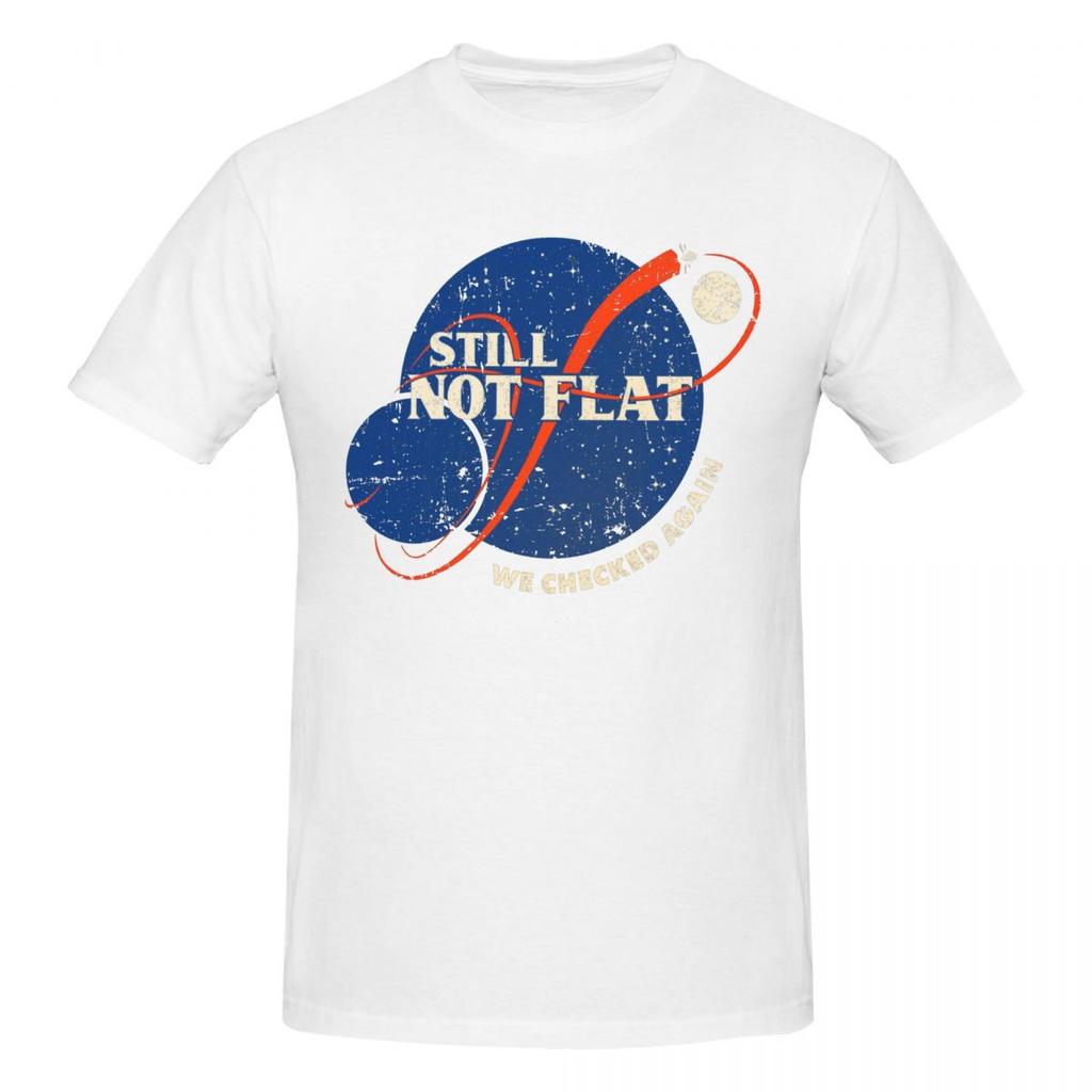 Unisex Funny Spaceinspired Parody Planets Still Not Flat We Checked Again Science Astronomy Trending T Shirt Cotton Unisex Clothing