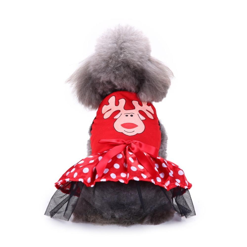 Christmas Hat Elk Snowman Panda Colored Strips Out Pet Dress Beautiful Christmas Dress Dress Up  Dog Clothes