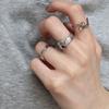 Stylish Minimalist Cold S925 Silver Ring With Unique Blue Sapphire Elements And Size Adjustable