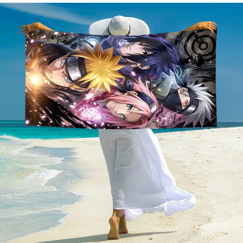1pc Naruto Beach Towel, Comfortable and Thick, and Swimming/Bath/Picnic/Camping Towel, Suitable for Seaside Beaches