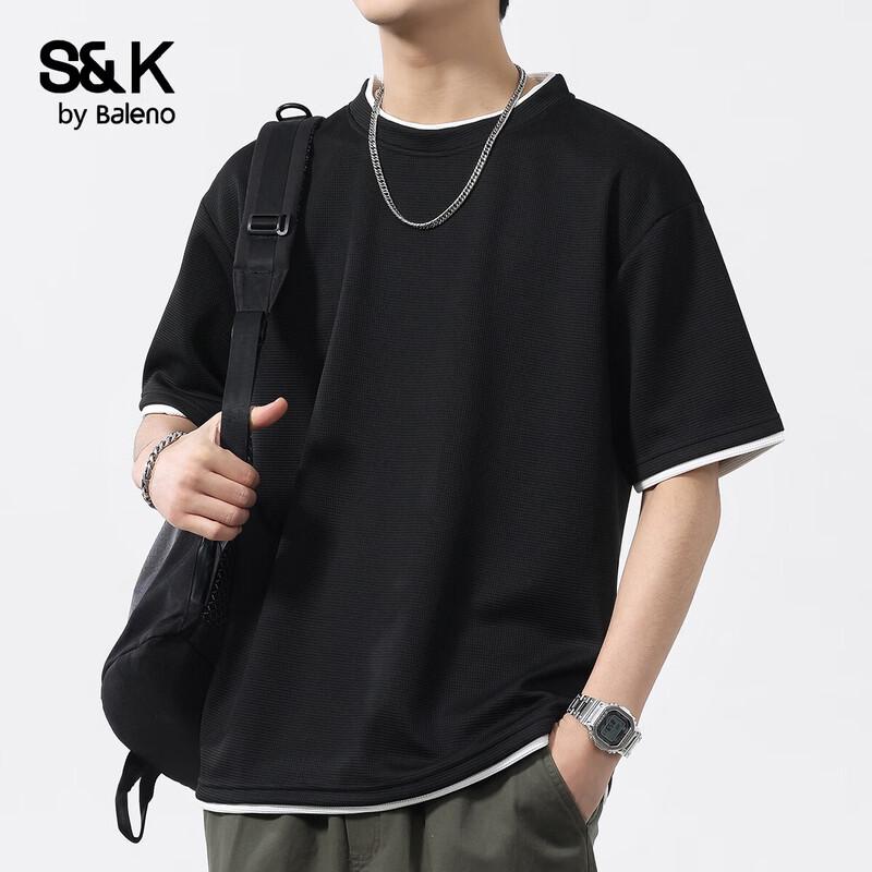 Baleno S&K Men s Faux Two-Piece Short Sleeve T-Shirt 2XL