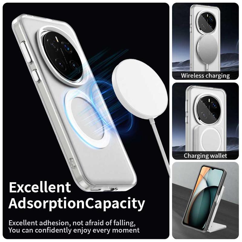 Coque pour Honor Magic 7 Pro, coque annulaire magnétique mate avec chargement sans fil