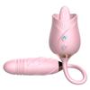 10 Frequencies Double Head Rose Toy Vibrator w/ Thrusting Dildo