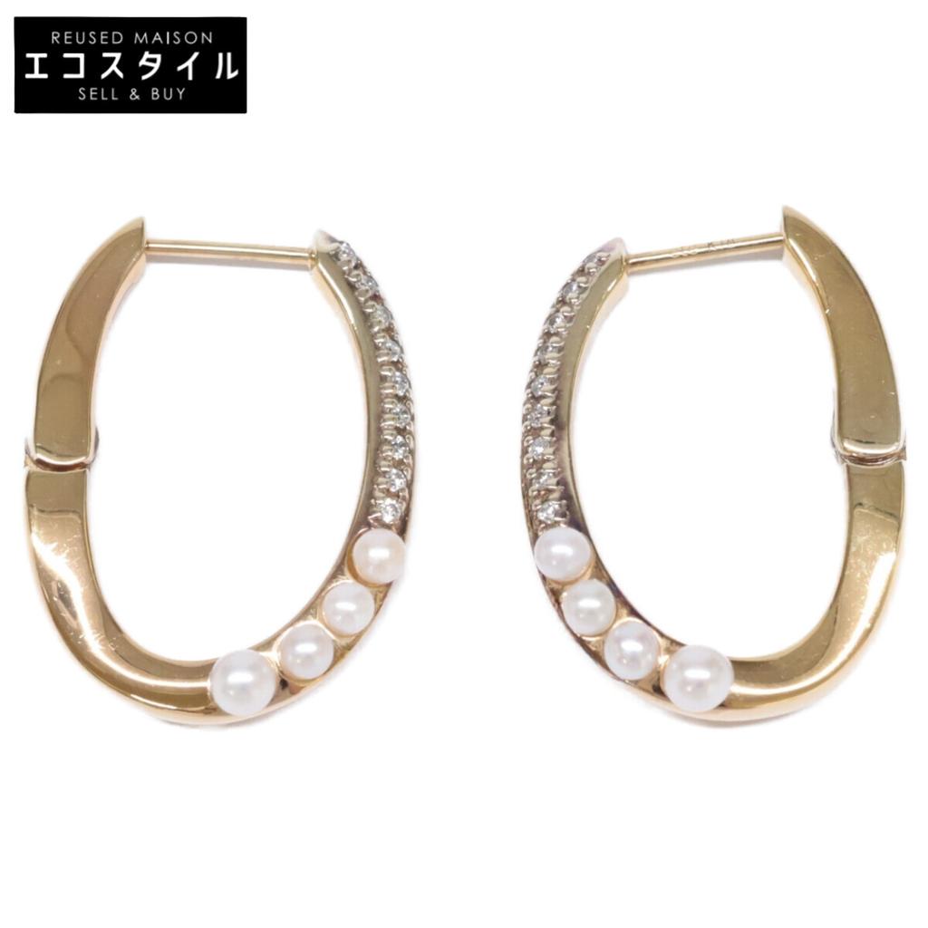 ete [Beautiful Condition] 925 K18 Pearl Bijou Hug earring Yellow gold platingUsed