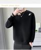 2025 Men's Heavyweight Round Neck Embroidered Sweatshirt - Trendy American Loose Fit for Teens and Students