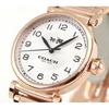 Coach Womens Silver 32mm Dial White Genuine Leather Band Watch 14502408