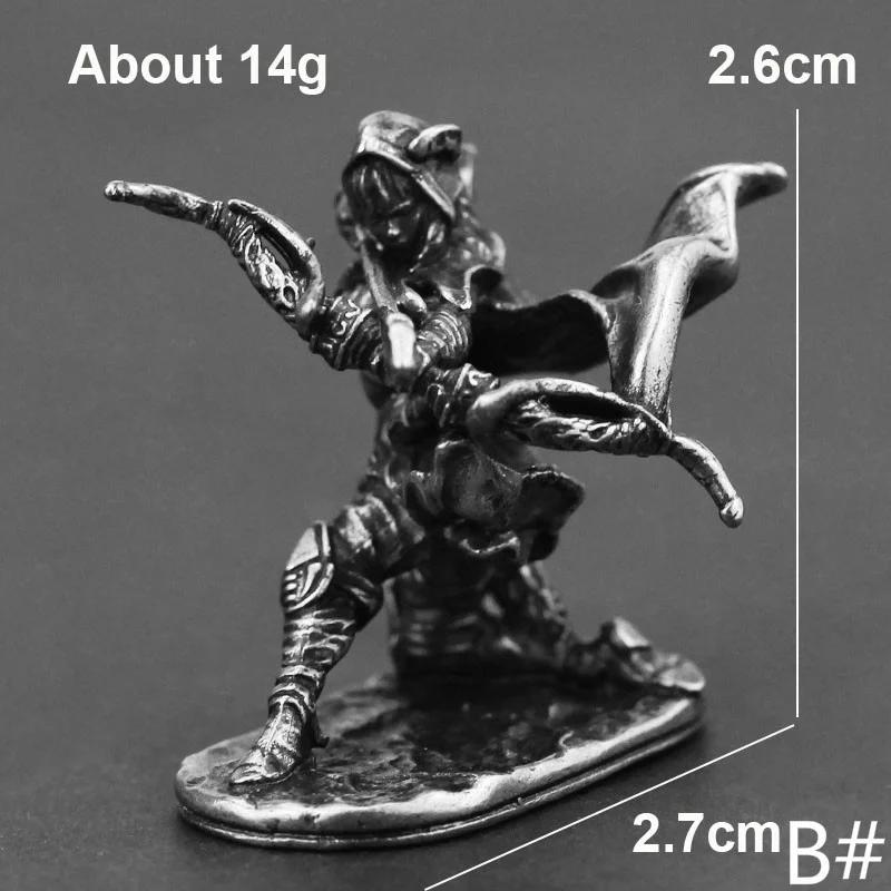 1pcs Beauty Women Archer Solider White Copper Miniature Figurines Metal Toy Car Desktop Ornaments Decoration Accessories Crafts