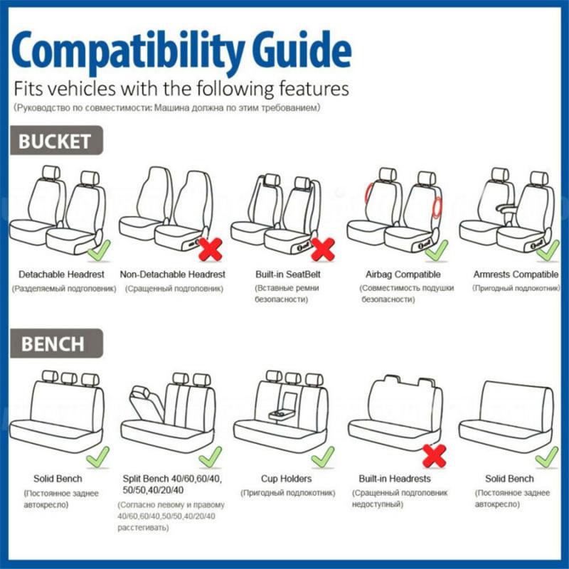 One Set Grey+Black Full Set 5-Seat Car Seat Cover Protector Cushion High Quality