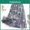 Luxury Woman Style Skirts Korean Fashion Elastic Waist Appliques Embroidery Floral Mesh Skirt Long Gauze Ball Gown Skirt