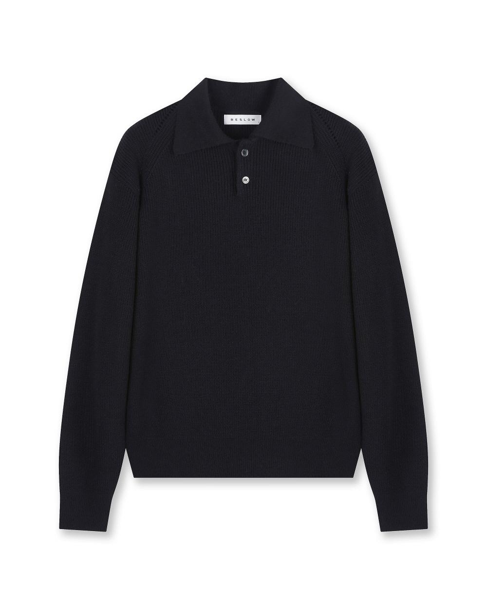 Be Slow Regular Fit Collar Knit Navy Navy/M