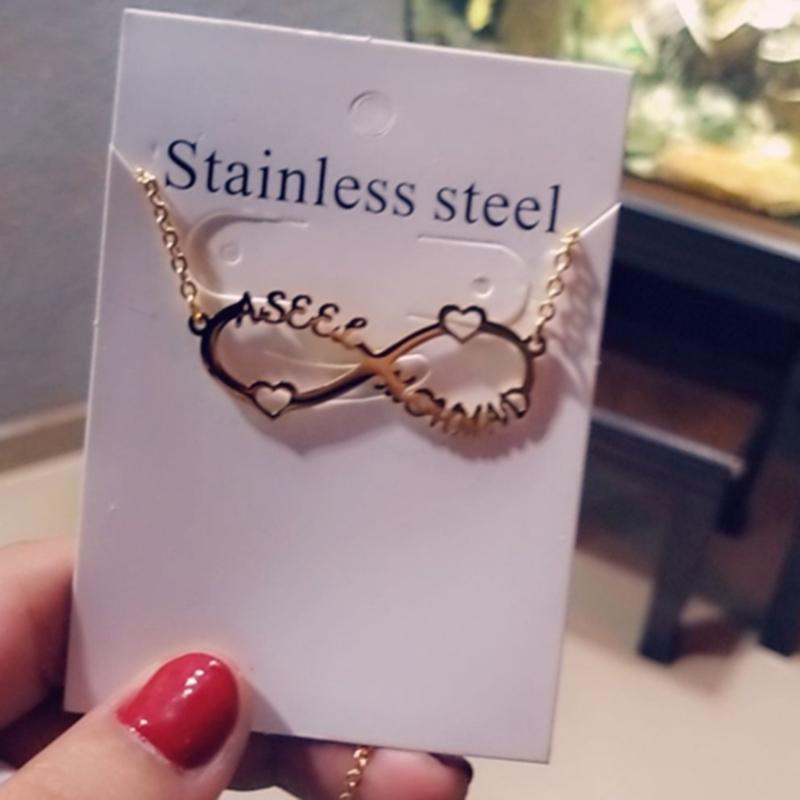 Atoztide 2022 New Stainless Steel Personalized Custom Couple Name Necklace Choker Chain Infinity Summer Pendant Nameplate Gift