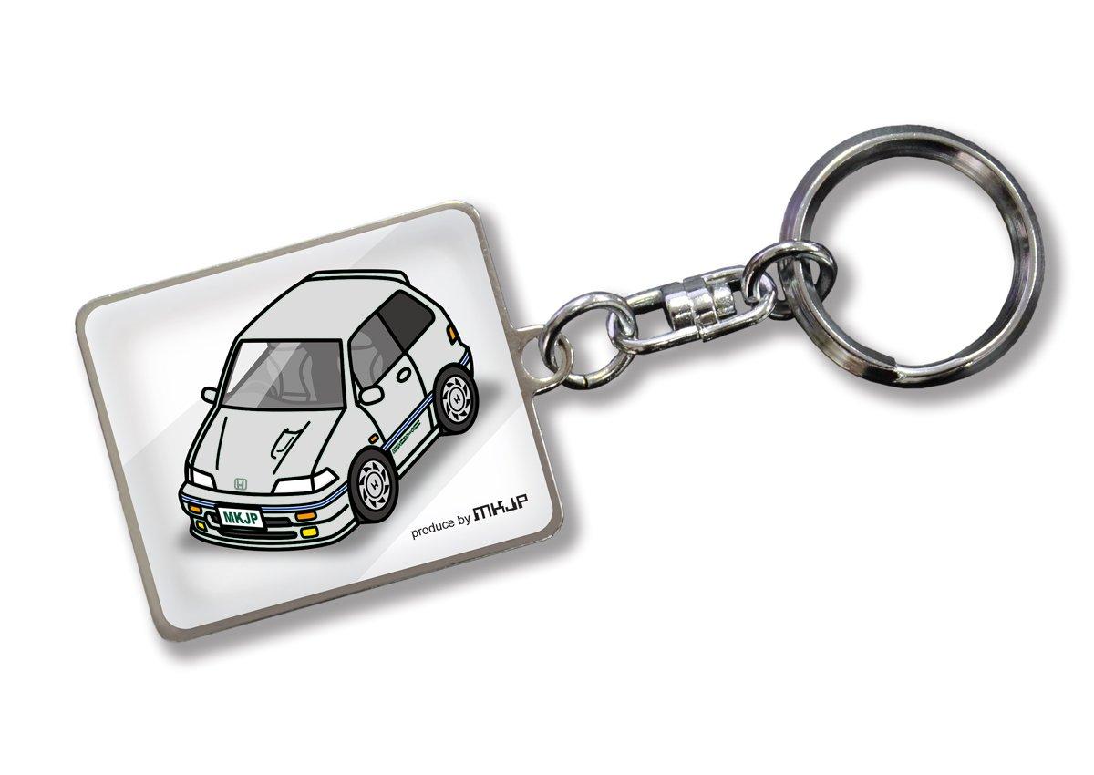 

Персонализированный брелок Honda Civic EF Белый автомобиль Серебристый [MKJP] Базовый цвет