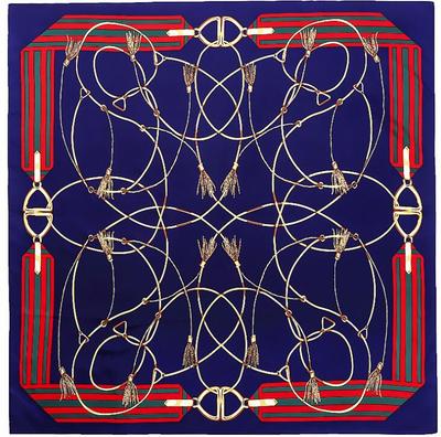 New Silk Scarf Women Euro Chain Print Square Scarves High Quality Neckerchief 130*130cm Gift Fashion Large Shawls Wraps