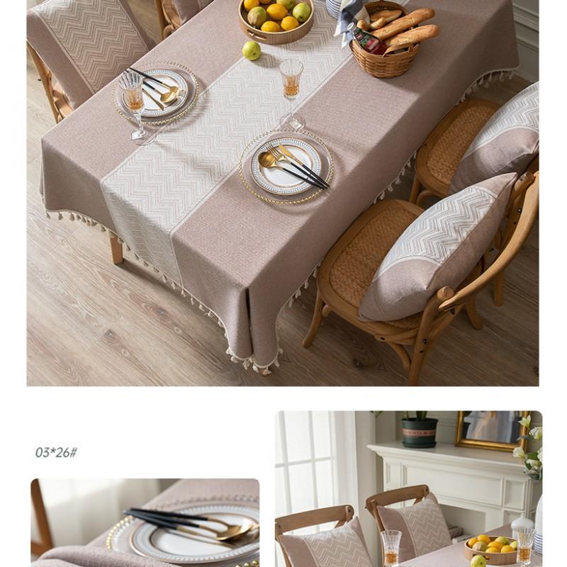 Nordic Modern Minimalist Jacquard Tablecloth Ins Style Fabric Dining Table Cloth Luxury Rectangular Cover